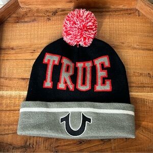 True Religion Pom Pom Beanie Adults